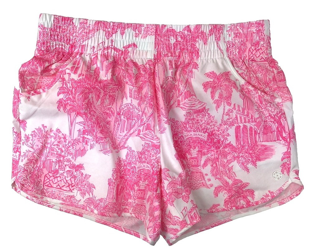 Lilly Pulitzer Luxletic Backcourt Shorts XS Resort White PB Anniversary Toile